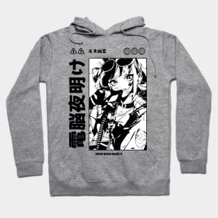 Cyberpunk Girl Manga Aesthetic Goth Grunge Japanese Waifu Anime Streetwear Hoodie